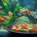 Fish Food Recipe: Easy and Nutritious Options 7 Goldfish tank with cubed fish food.