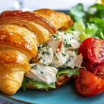 The Ultimate Chicken Salad Chick Recipe: A Step-by-Step Guide 9 Chicken salad croissant with tomatoes and greens.