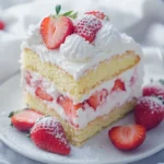 Strawberry Poke Cake Recipe: A Delicious and Easy Dessert for Any Occasion 11 High quality angle shot of cake and side pieces.