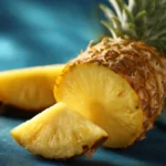 The Ultimate Guide to Pineapple: Unlock the Sweet and Powerful Health Benefits of This Tropical Fruit 6 Freshly cut pineapple pieces on a blue background