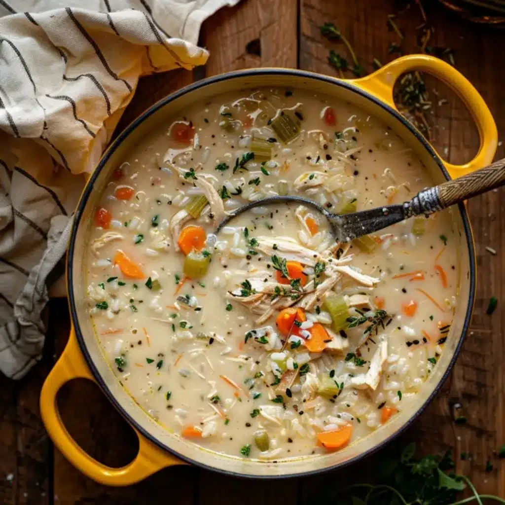 creamy chicken and rice soup serving suggestion