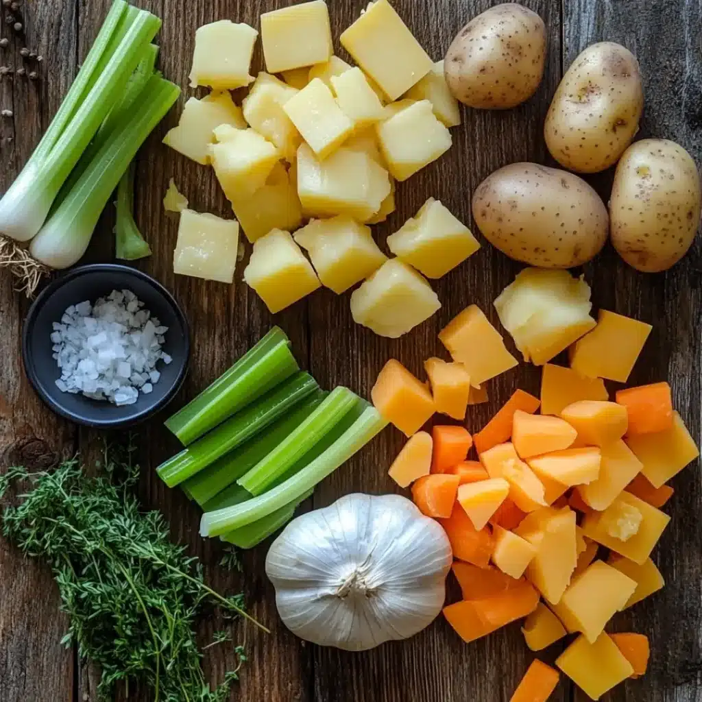 Hearty Cheddar Garlic Herb Potato Soup Recipe 6 Ingredients for Hearty Cheddar Garlic Herb Potato Soup Recipe