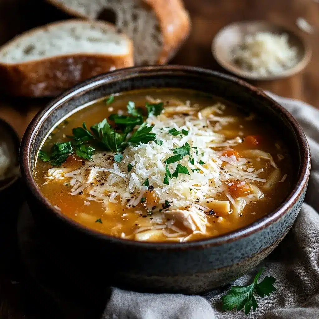 Best Italian Penicillin Soup Recipe | Quick & Soothing Cure 10 talian Penicillin Soup Recipe served with bread and parsley garnish