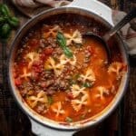 Lasagna Soup – The Ultimate Guide to a Hearty Comfort Recipe 13 lasagna soup finished dutch oven Lasagna Soup – The Ultimate Guide to a Hearty Comfort Recipe