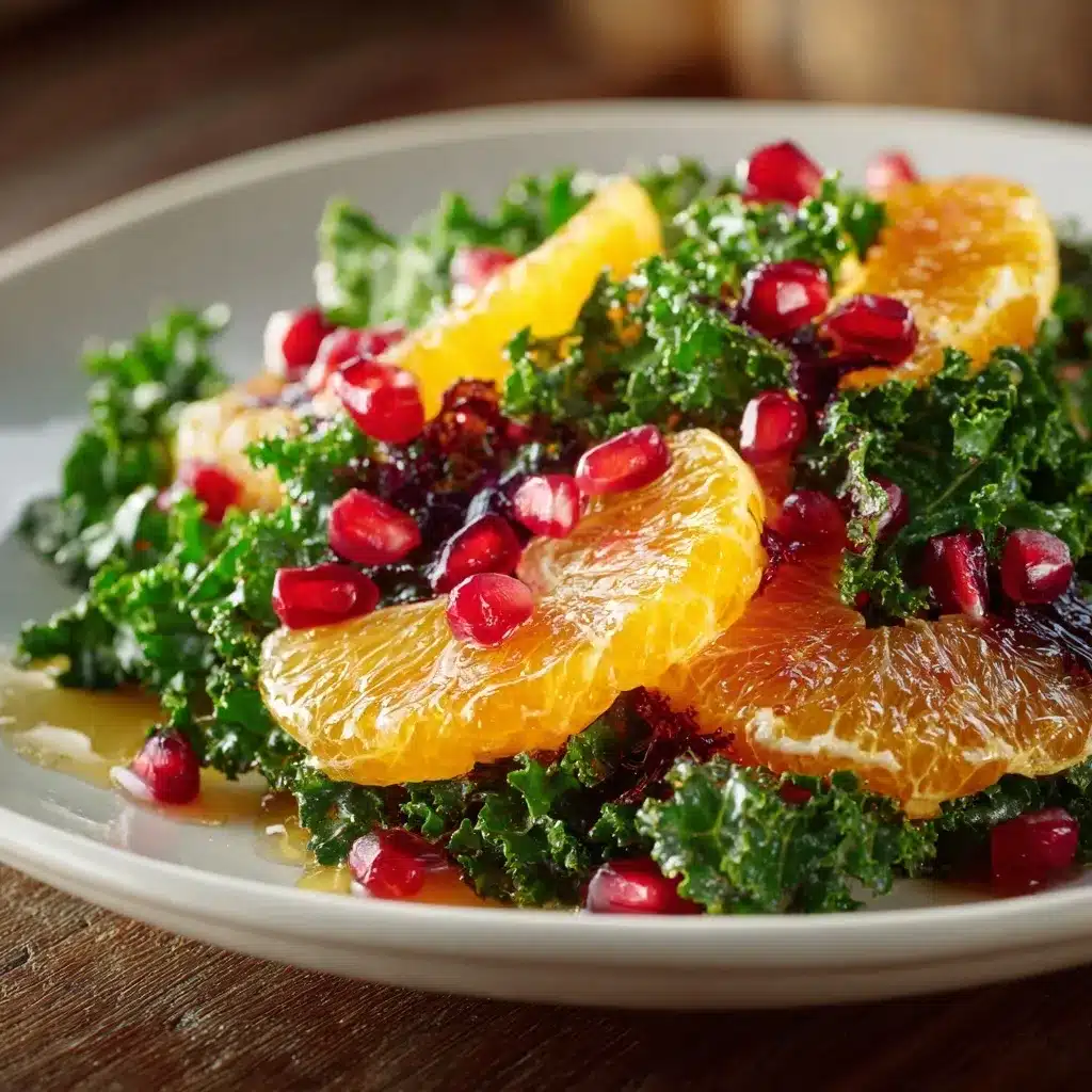 Citrus Pomegranate Kale Salad with Honey 10 Honey citrus vinaigrette dressing being whisked