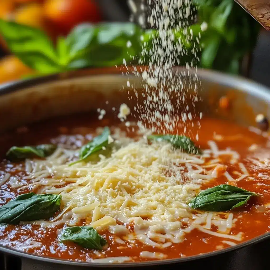 Adding Parmesan and mozzarella to Chicken Parmesan Soup