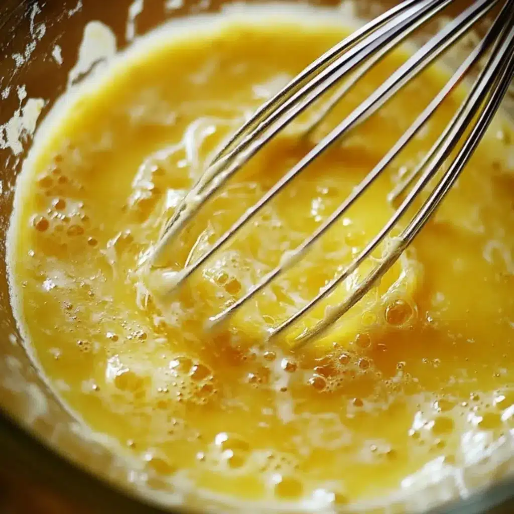 Preparing the egg and lemon mixture for Mediterranean lemon chicken soup