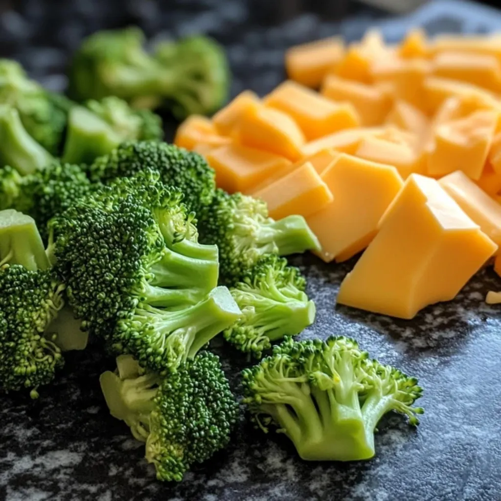 Broccoli and cheddar ingredients for high protein soup