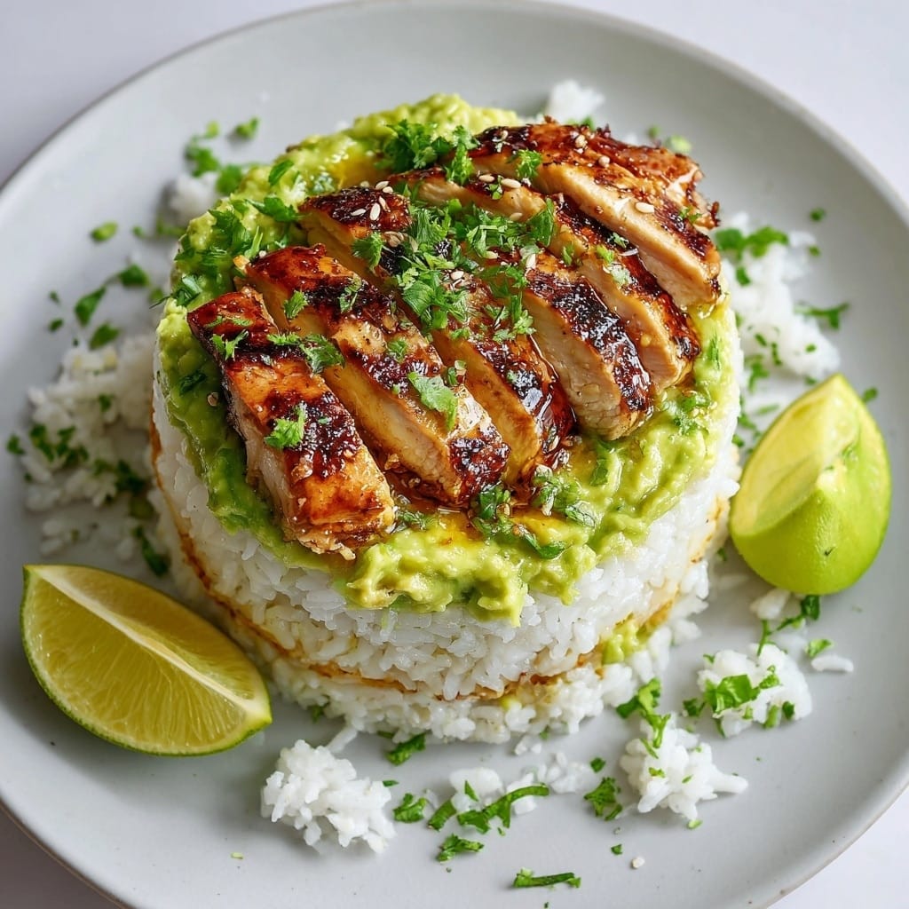 Honey Lime Chicken & Avocado Rice Stack — A Flavorful, Fresh & Healthy Recipe