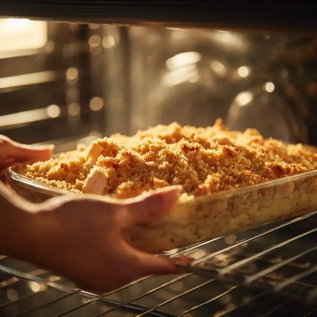 Million Dollar Chicken Casserole baking in the oven